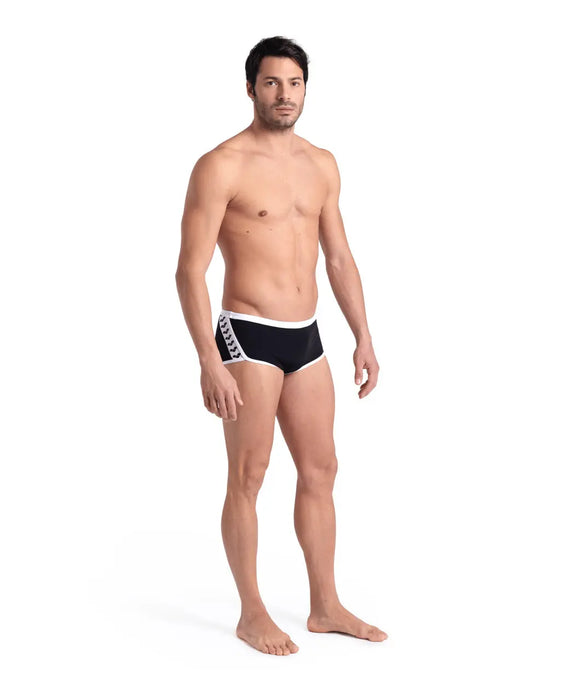 M Icons Swim Low Waist Short Solid black-white Arena