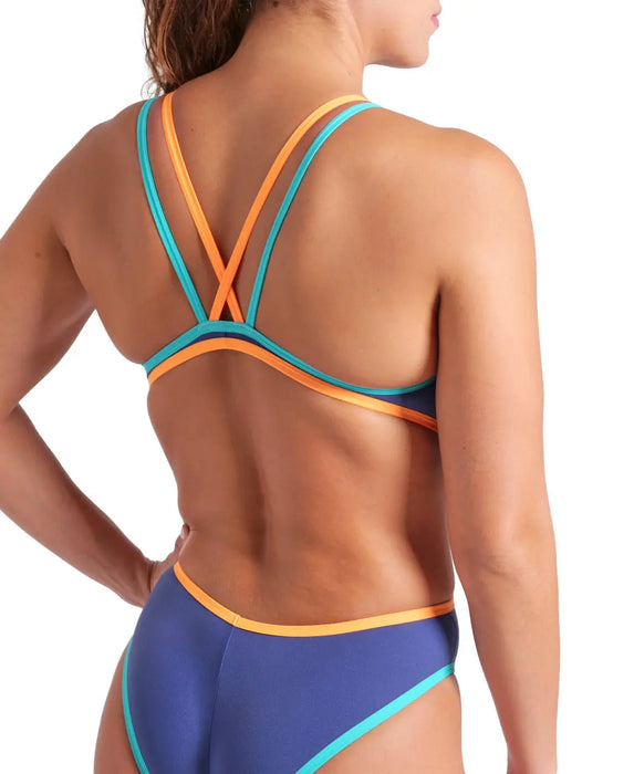 W One Double Cross Back One Piece dusk-water-orange Arena