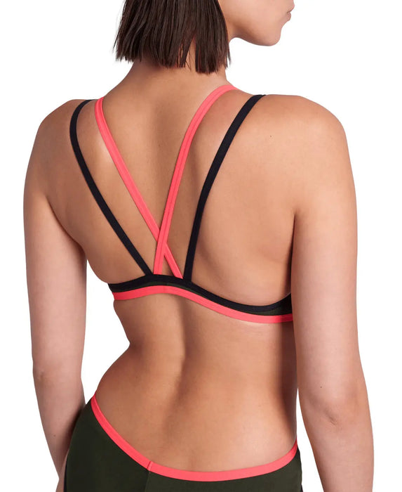 W One Double Cross Back One Piece sage-black-fluo red Arena