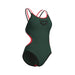 W One Double Cross Back One Piece sage-black-fluo red Arena